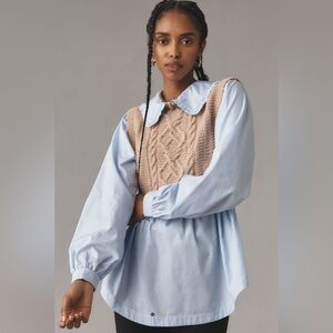 Anthropologie Sweater Vest Blouse